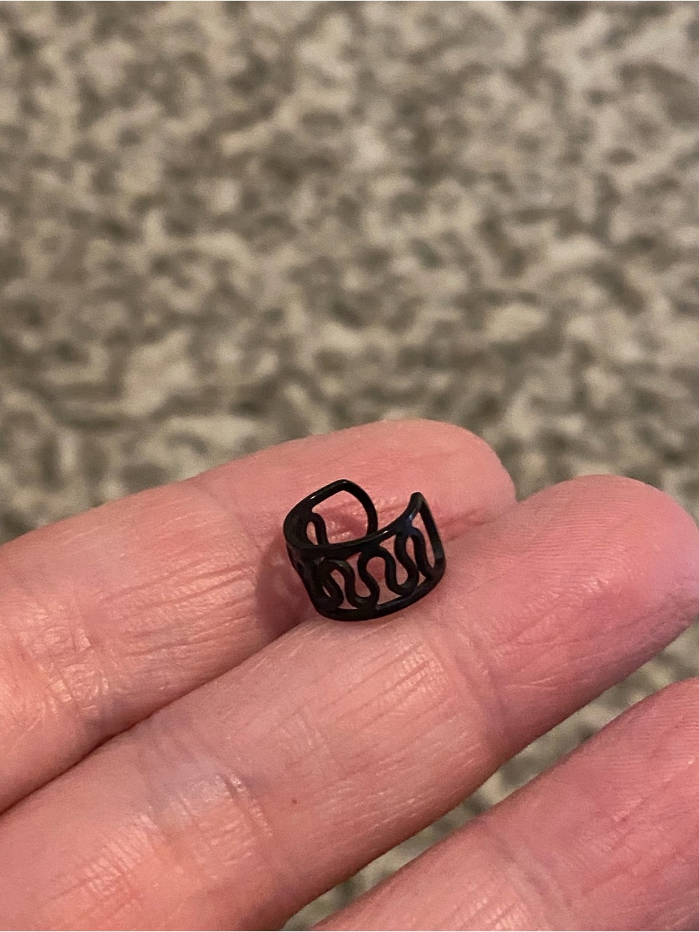 Minimalist Black Flame Open Ear Cuff- Women Accessories